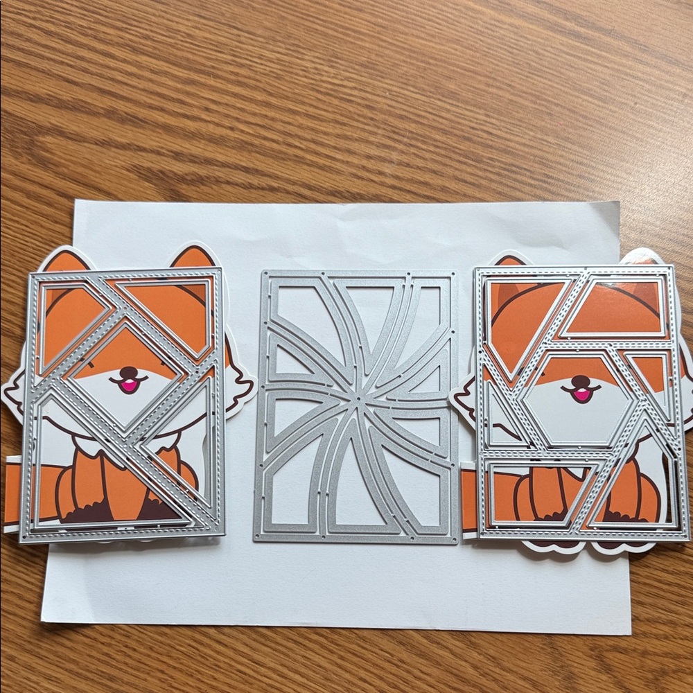 Geometric Fox Puzzle Cards